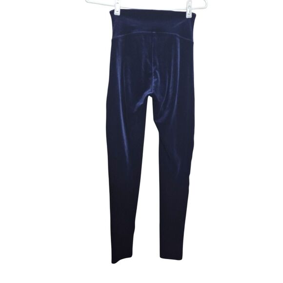 Spanx Velvet Navy Blue Leggings Pants Shapewear Holiday Size Small - Picture 4 of 5